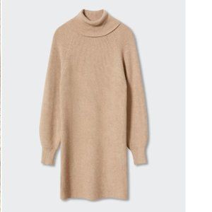 Mango Size 4 Ribbed Turtle Neck Dress NWT